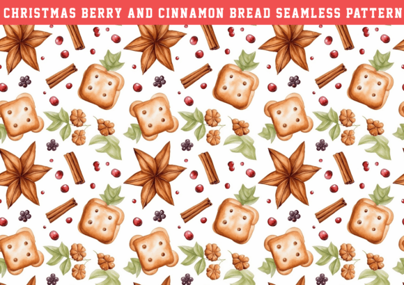 Christmas Bery Cinnamon Bread Pattern: Graphics & Patterns