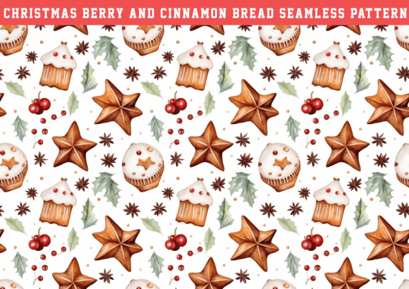 Christmas Bery Cinnamon Bread Seamless Graphics & Patterns