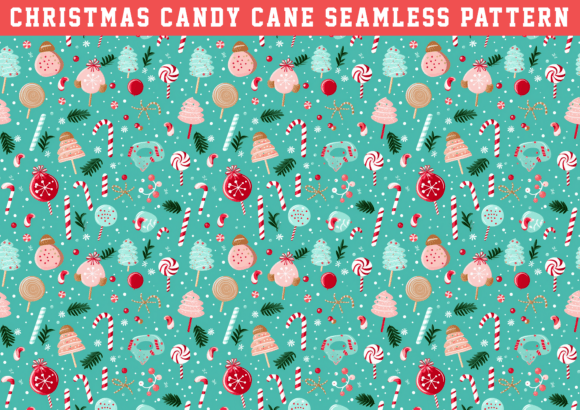 Christmas Candy Cane Pattern: Graphics & Patterns for Holiday Sales