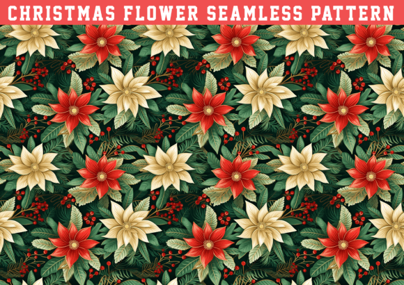 Christmas Flower Pattern: Graphics & Patterns for Sellers