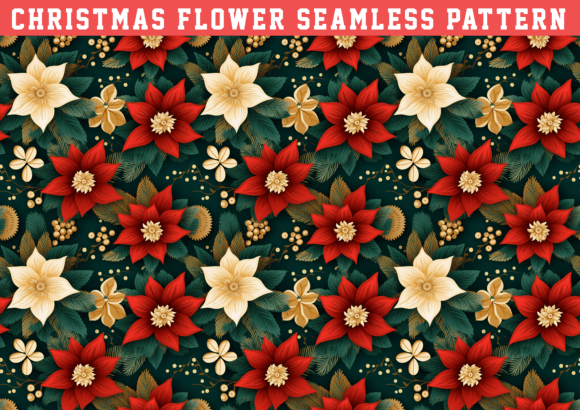 Christmas Flower Seamless: Graphics & Patterns for Holiday Branding