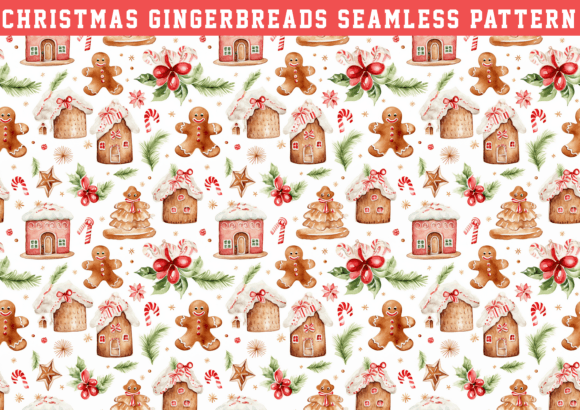 Christmas Gingerbreads Wrapping Pattern: Graphics & Patterns for Festive Branding