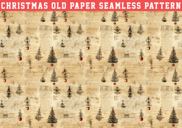 Christmas Old Paper Wrapping Pattern: Graphics & Patterns