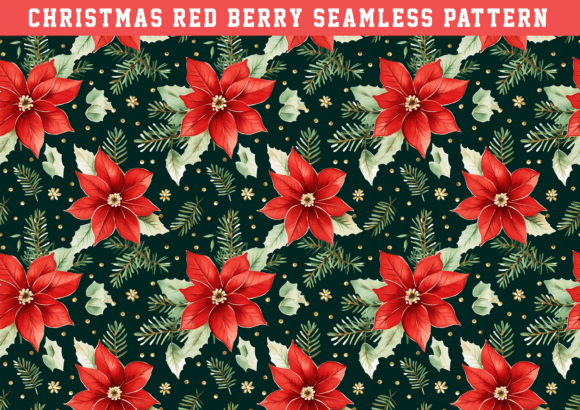 Christmas Red Berry Pattern: Graphics & Patterns for Handmade Joy