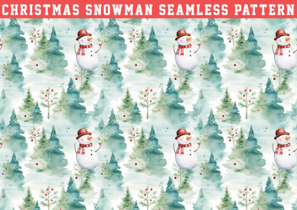 Christmas Snowman Seamless: Festive Patterns & Graphics