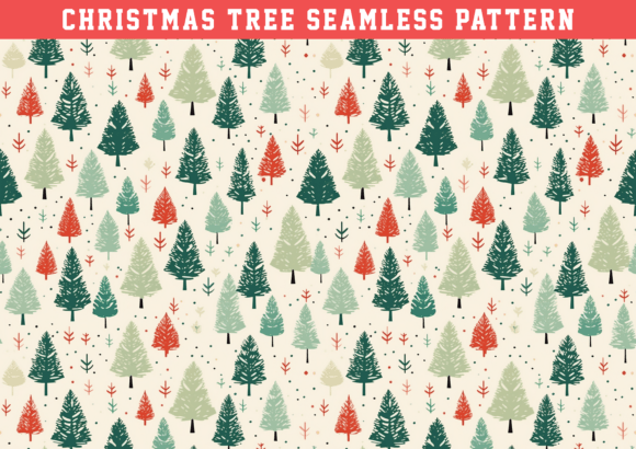 Christmas Tree Seamless Pattern: Graphics & Patterns for Sellers
