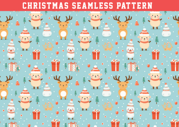 Cute Christmas Element Pattern: Graphics & Patterns for Local Brands