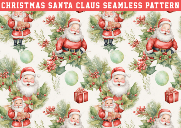 Cute Santa Claus Seamless: Graphics & Patterns for Holiday Branding