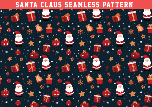Cute Santa Claus Seamless Pattern: Graphics & Patterns for Local Branding