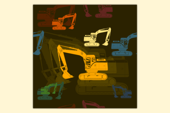 Flat Excavator Dark Seamless Pattern: Graphic Pattern Review