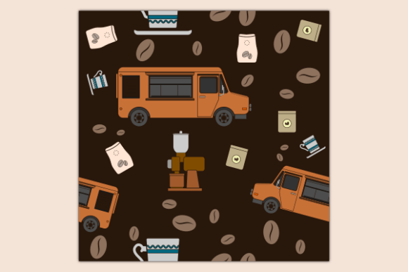 Mobile Coffee Shop Dark Seamless Pattern: Graphics Pattern