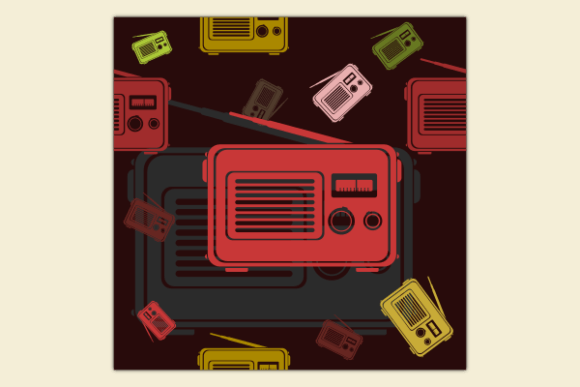 Old Classic Radio Dark Seamless Pattern Graphics Review