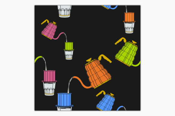 Pour Water Vietnam Coffee Dark Pattern: Graphics & Patterns
