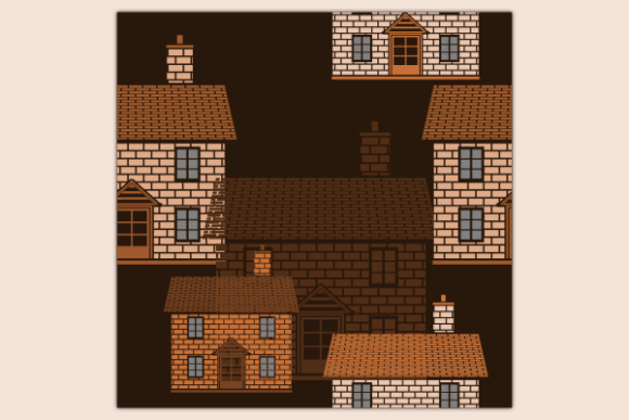 Simple English House Dark Pattern for Graphics & Patterns