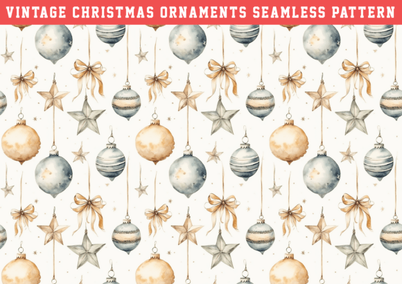 Vintage Christmas Ornament Pattern: Graphics & Patterns for Editorial Use