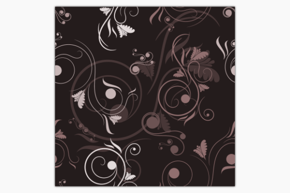 Vintage Floral Swirl Dark Pattern: Editorial Graphics