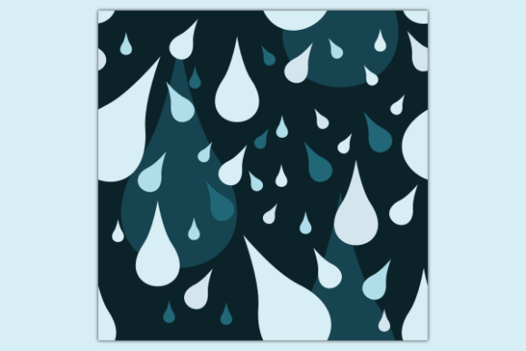 Water Drops Dark Seamless Pattern: Graphics & Patterns