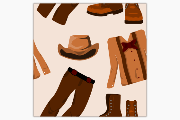 Western Vintage Clothes Pattern for Graphics & Design