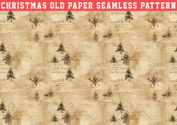 Winter Old Paper Wrapping Seamless Graphics & Patterns